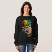 Sweatshirt LGBT Lip Shut The Fck Up Dripping Rainbow (Devant entier)