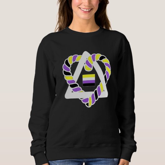 Sweatshirt LGBT Non Binary Flag Triangle Heart Nonbinary Pri (Devant)