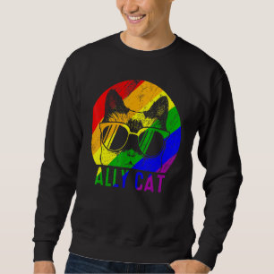 Sweatshirt Lgbt Pride Ally Chat Arc-en-ciel Drapeau Gay Lesbi