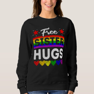 Sweatshirt Lgbt Pride Gratuite Soeurs Hugs Rainbow Support Fa