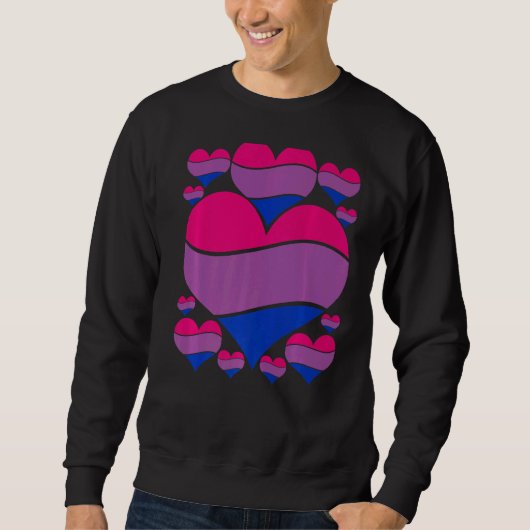 Sweatshirt Lgbt Pride Mois Queer Bisexualité Drapeau Coeur Pr (Devant)