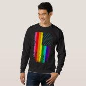 Sweatshirt Lgbt Pride Mois Support Avec Rainbow Us American A (Devant entier)