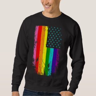 Sweatshirt Lgbt Pride Mois Support Avec Rainbow Us American A