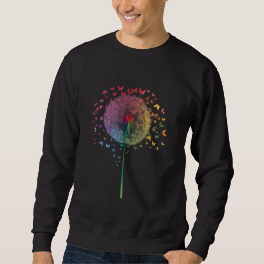 Sweatshirt LGBT Rainbow Dandelion Art Graphisme Cadeau été (Devant)