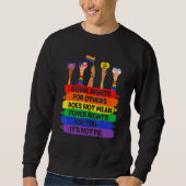 Sweatshirt Lgbt Retro Fist Love Equal Rights It's Not A Pie (Devant)