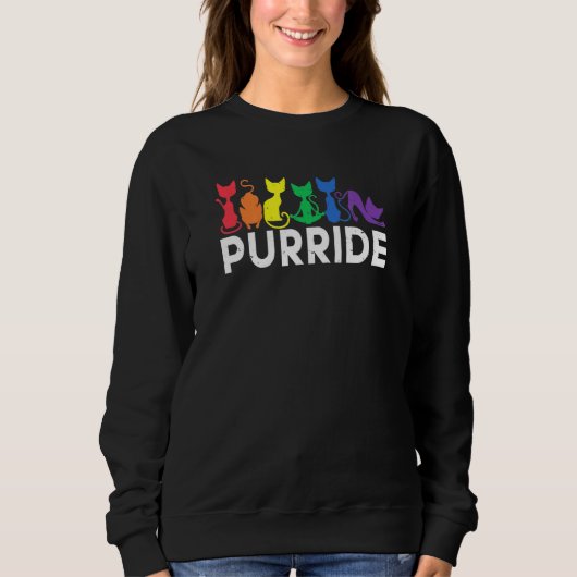 Sweatshirt Lgbtq Mois Gay pride Rainbow Chats Chat Amour (Devant)