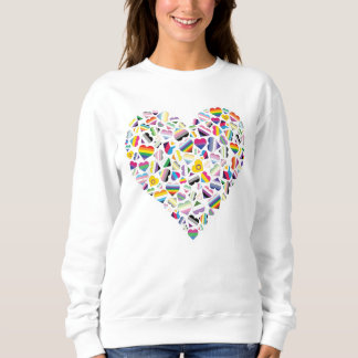Sweatshirt LGBTQ+ Pride Coeurs de drapeau combiné