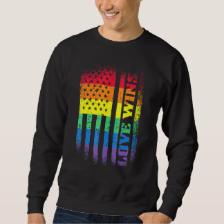 Sweatshirt Lgbtq Pride Gay Equality Rainbow American Flag Lov