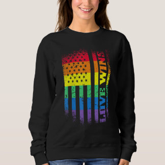 Sweatshirt Lgbtq Pride Gay Equality Rainbow American Flag Lov