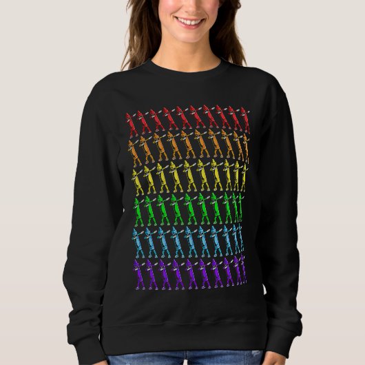 Sweatshirt LGBTQ & Rainbow Flag composed of Dabbing crayons (Devant)