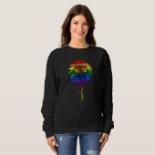 Sweatshirt Lgbtq Rainbow Fleur de tournesol Gay pride égalité (Devant entier)