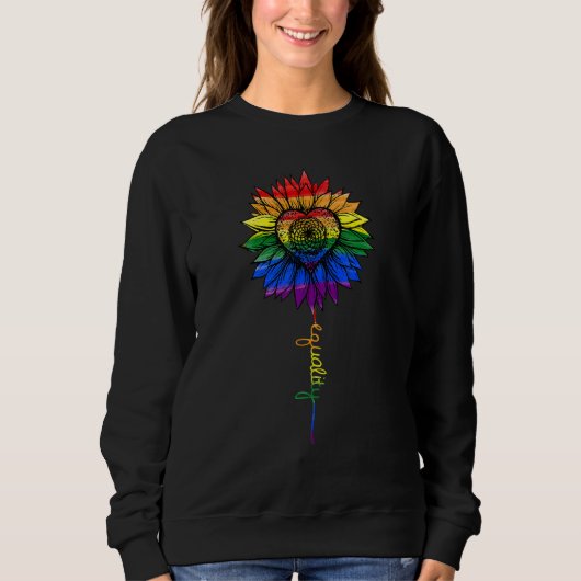 Sweatshirt Lgbtq Rainbow Fleur de tournesol Gay pride égalité (Devant)