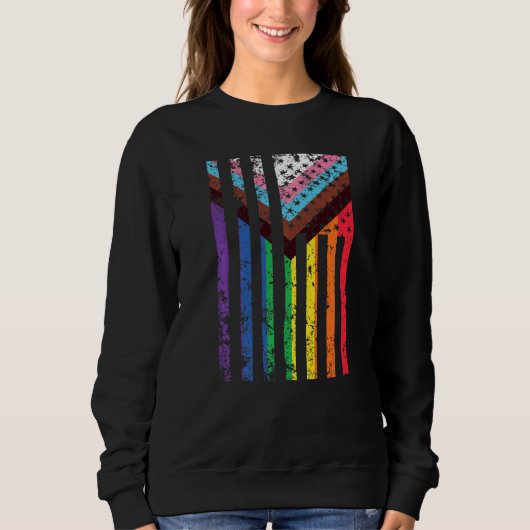 Sweatshirt Lgtbiaq+ Pride Usa Flag Pride Mois (Devant)