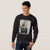 Sweatshirt L'herbe à Chat M'a Fait Faire Ça Mugshot de Chat (Devant entier)