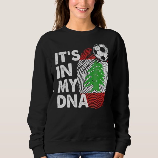 Sweatshirt Liban Dans Mon Adn Équipe Libanaise Drapeau Liban (Devant)