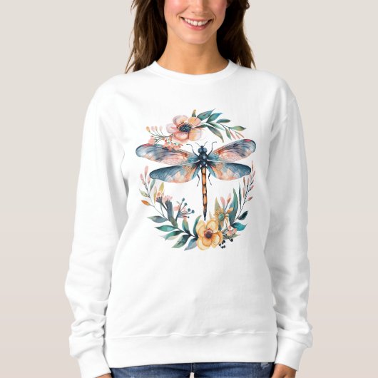 Sweatshirt libellule d'aquarelle (Devant)
