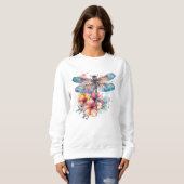Sweatshirt libellule d'aquarelle (Devant entier)