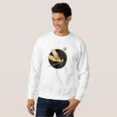 Sweatshirt libellule d'or en cercle noir (Devant entier)