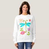 Sweatshirt Libellule ensoleillée - Art abstrait à porter (Devant entier)