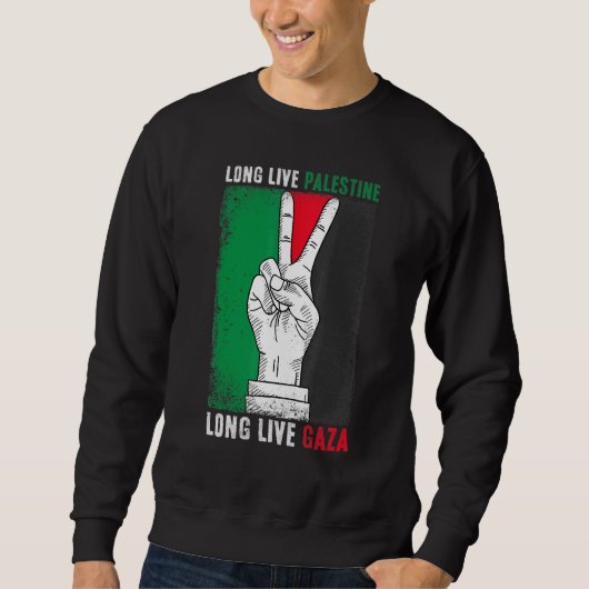 Sweatshirt Libérez La Palestine Avec Le Drapeau De Gaza Vive (Devant)