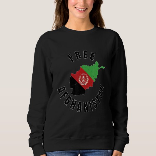 Sweatshirt Libérez l'Afghanistan - Carte du pays (Devant)