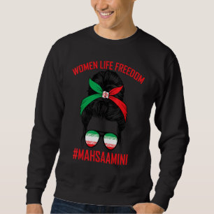 Sweatshirt Libérez l'Iran Femmes Vie Liberté Chignon Désordon