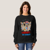 Sweatshirt Liberty Corgis 4 juillet Drapeau américain Corgi C (Devant entier)