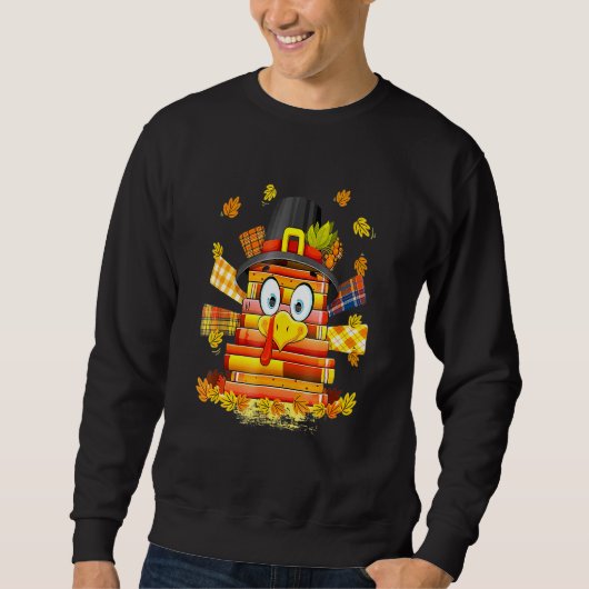 Sweatshirt Librarian Book  Reader  Turkey Thanksgiving Autumn (Devant)