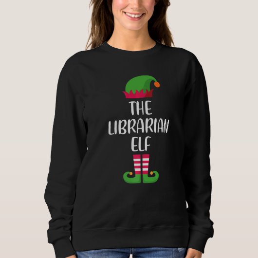 Sweatshirt Librarian Elf Family Matching Group Christmas Paja (Devant)