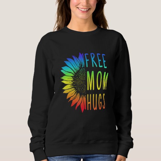Sweatshirt Libre Maman Hugs - Lgbt Rainbow Sunflower (Devant)
