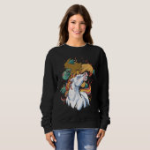 Sweatshirt Licorne attaquant un zombie Horreur Cool Gothi (Devant entier)