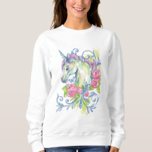 Sweatshirt Licorne avec des roses