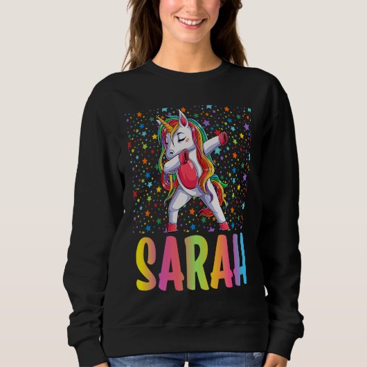 Sweatshirt Licorne Dabbing Sarah (Devant)