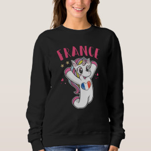 Sweatshirt Licorne fan de football de France avec drapeau au