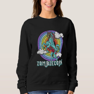 Sweatshirt Licorne Zombie Arc-en-ciel Halloween Effrayant