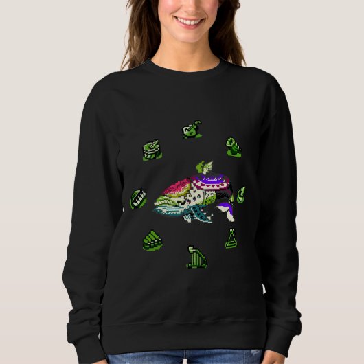 Sweatshirt Lien Amp 39 S Éveil 8 Bits Amp De Poisson Vent Amp (Devant)