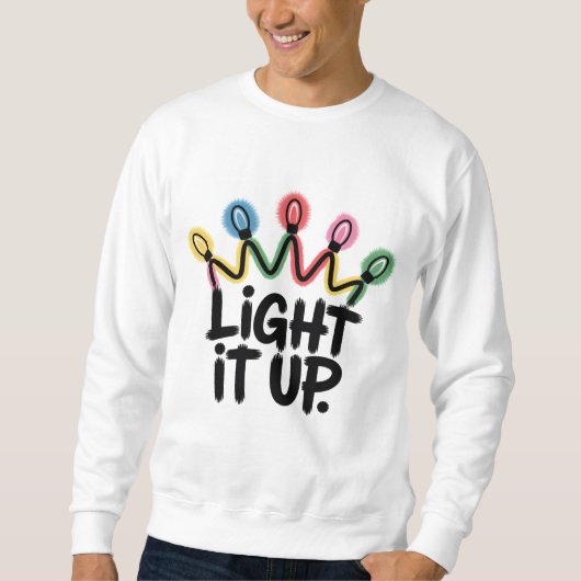 Sweatshirt Light It Up — Crown of Christmas Lights Graphic (Devant)