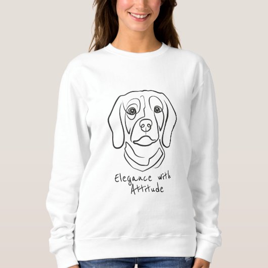 Sweatshirt Ligne de Beagle, Élégance avec Attitude (Devant)