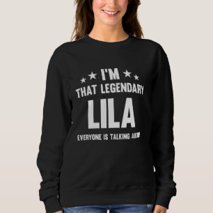 Sweatshirt Lila prénom personnel Je suis ce légendaire drôle