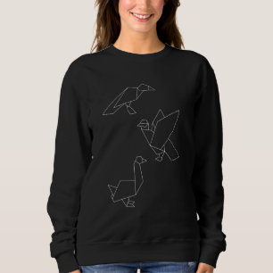 Sweatshirt Lin minimaliste de l'oiseau de Pigeon Abstrait géo