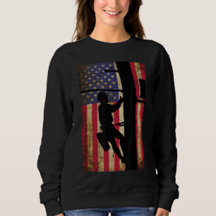 Sweatshirt Lineman American Flag Electric Cable Lineman Cadea