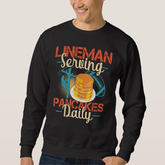 Sweatshirt Lineman Serving Pancakes Funny Football Player (Devant)