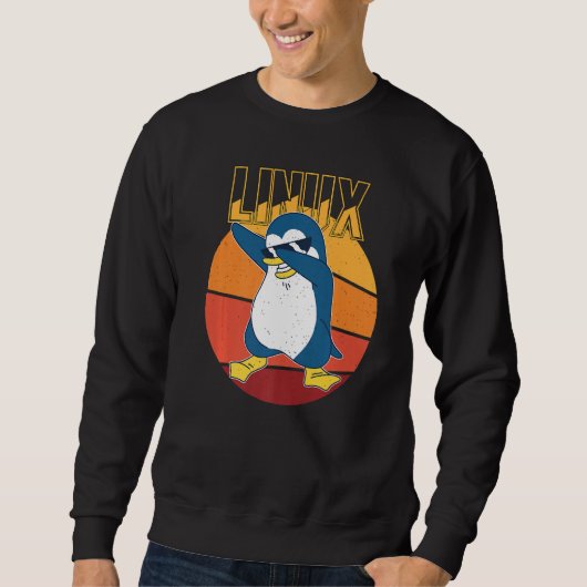 Sweatshirt Linux Administrateur Root Manchot Informatique Ner (Devant)