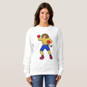 Sweatshirt Lion à la boxe avec gants de boxe (Devant entier)