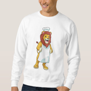 Sweatshirt Lion as Cook with Chef Cooking apron
