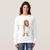 Sweatshirt Lion as Cook with Chef Cooking apron (Devant entier)