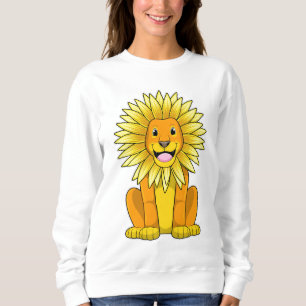 Sweatshirt Lion avec Fleur de tournesol