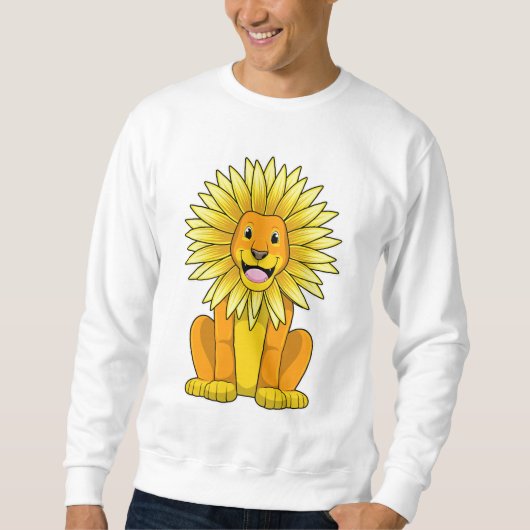 Sweatshirt Lion avec Fleur de tournesol (Devant)