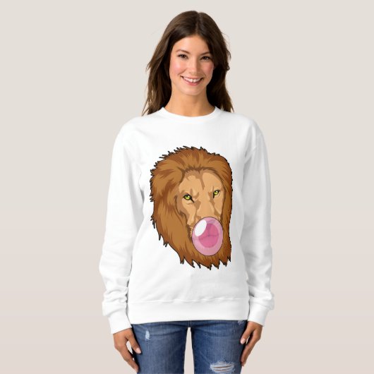 Sweatshirt Lion avec gomme Bubble (Devant entier)
