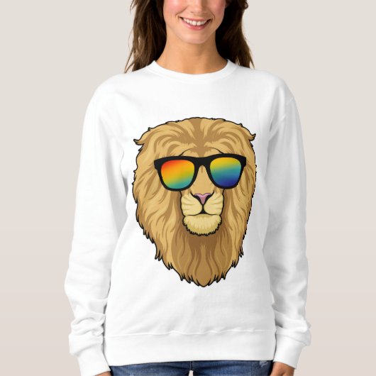 Sweatshirt Lion avec lunettes de soleil (Devant)